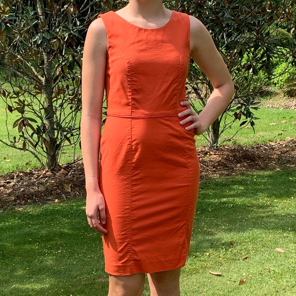 🏷️ Banana Republic Orange Sheath Dress 4